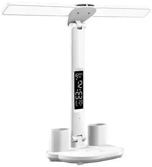LED Reading Desk Lights Adjustable with Calendar Stand Table Lamp Touch Control Nightstand Lamps Penholder for Home Office