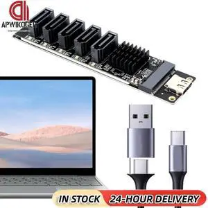 Type C To 5-Port SATA 3.0 Adapter Card 6Gbps JM575+JMS580 Chip USB C To SATA 3.0 Expansion Card Type C To 5-Ch SATA 3.0 Expander