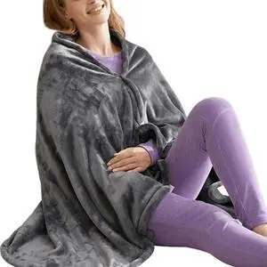 USB Electric Heated Blanket 3 Heating Levels Fleece Heated Blanket Wearable Body Warmer Blanket for Household and Office