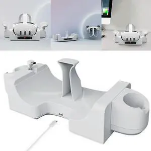 VR Charger Station Charge Controllers Headset Simultaneously Charging Station Accessories With Indicator Light for Quest 3