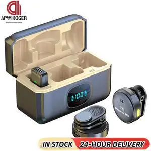 Wireless Magnetic Lapel Mic Noise Cancelling Lavalier Mic Plug and Play 40H with Charging Case for TikTok Streaming Vlog