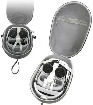 Hard Shell Case Shockproof Protective Bag Anti-Scratch Hard Box with Mesh Pocket for Ques 3 VR Headset Controller