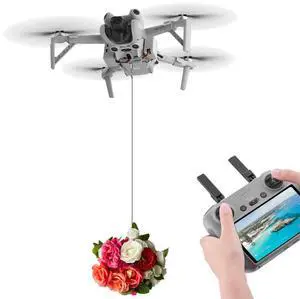 For Mini 4 Pro Drone Airdrop Thrower System USB Charging Drone Thrower Delivery Dropper for Fishing and Casting Farther