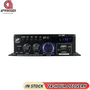 AK380 Bluetooth-Compatible Amplifier 2 Channel Home Theater Amplifier HIFI Bass 40W+40W Music Player USB AUX for Home Car