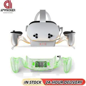 VR Headset Charging Stand Controller Holder with 2 Rechargeable Batteries for Quest 3S/Quest 3/Quest 2 VR Headset