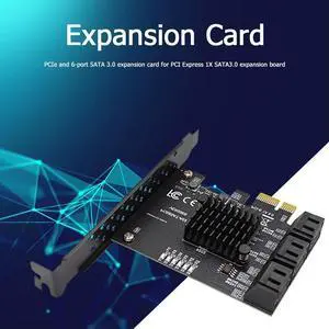 Adapter Computer Card Connectors SATA III PCIe Card 6 Port 6Gbps SATA to PCI-e 1X Adapter Converter with Bracket