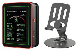 15 In 1 Air Monitor Formaldehyde Detector for Home Office (Black)