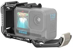 l Case Aluminum Cage for Max Lens Mod Video Light Quick Release Vertical Mount Kit Camera Cage for GoPro Hero13 12 11 10 9