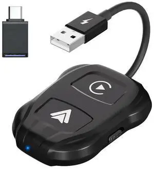 Wired To Wireless Carplay Android Auto Wireless Adapter Bluetooth-compatible Plug and Play for iOS 12+/ Android 11+ Phone