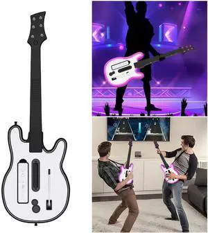 Wireless Guitar Controller Wireless Gaming Controller RGB Console Remote Joystick Guitar Gamepad for Wii Guitar Hero