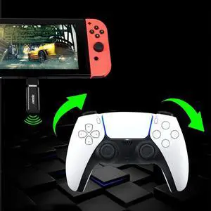 Controller PC Wireless Adapter USB Receiver BT 5.3 Gamepad Converter Controller Adapter for Nintend Switch PC PS4 PS5 Controller