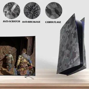 Camouflage Replacement Plate Dustproof ABS Plastic Host Protective Shell Frosted Surface Waterproof for PS5 Console Disc Version