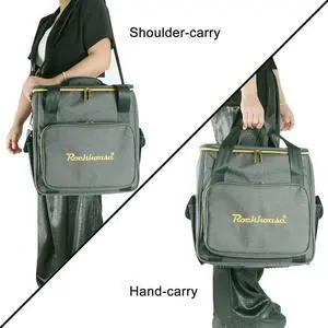 Vinyl Records Carrying Bag with Strap Portable Record Shoulder Bag Wear Resist Thicken Padded CD Bag Holds Up To 45 Vinyl Albums