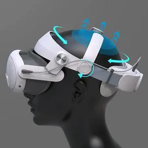 Adjustable VR Replacement Elite Strap Comfort with 5000mAh Pack Alternative Head Strap Reduces Pressure for Quest 3