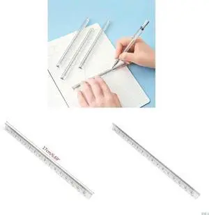 Transparent Acrylic Ruler 0-15cm Three-sided Straight Ruler Math Drawing Tool