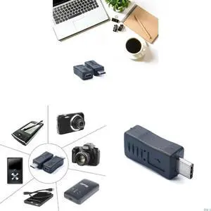 Mini USB Female to Type-C Male Adapter Support Charging and Data Sync Connector