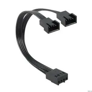 4Pin PWM Fan Splitter Cable for Motherboard 1 to 2 4Pins Adapter Wide Compatibility 10cm Length, Tined Copper