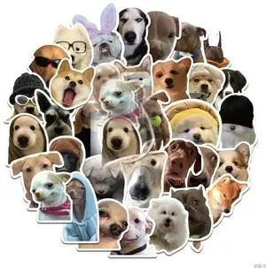 50Pcs Cartoon Dog Sticker Water Resistant Aesthetic Sticker for Water Bottle Scrapbook Journal Laptop Guitar Luggage