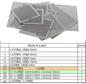Heat Reballing Universal Stencils Template Jig For SMT Chip Rework Repair