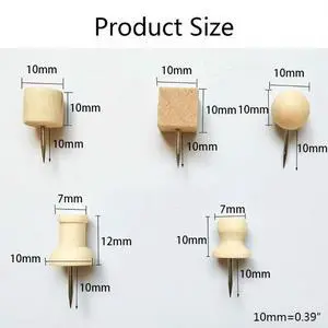 30pcs Decorative Thumb Tack Classic Wooden Push Pins l Push Pin Thumb Tack for Cork Board Home DIY Decoration