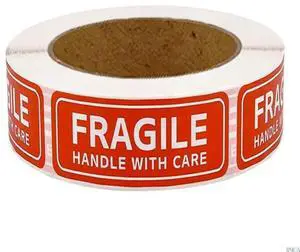 Rectangular Fragile Warning Stickers Handle with Care Adhesive els for Online Boutiques Retailers Crafters 500/150PCS