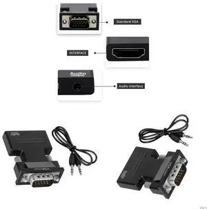 HDTV To VGA Adapter Converters Sound Output For Laptop PC Monitors Projectors