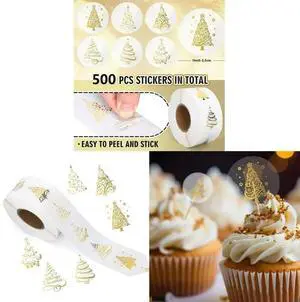 500 Pcs Merry Christmas Sticker Aesthetic Sticker Christmas Tree Sealing els Decorative Sticker for Card Decoration
