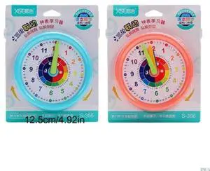 Children Learning Clock Telling Time Teaching Clock Educational Desk Clock with Moveable Hand For Children Age 3