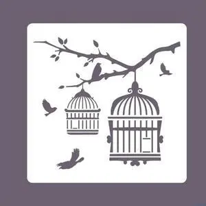 Reusable Flower Painting Stencils Beautiful Floral Birds DIY Art Craft Templates on Wall Paper Card Canvas Door 8x