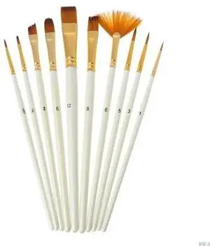 Watercolor Paint Brush 10pcs/set Professional Beginner Starter Creation Gadget for Primary School Senior Shcool Student
