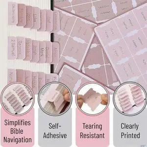 6 Sheets Bible Index Tabs Decorative Bible Tabs Laminated Bible els Easy to Read Bible Journaling Supplies for Girl