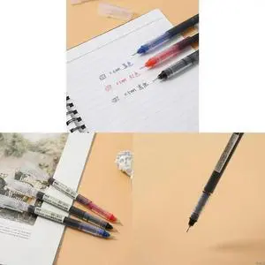 10Pcs/Pack Rollerball Pen 3 Colors Optional Anti-Slip Pen Grip 0.5mm Needle Nib