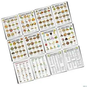 12Pieces Diabetes List Diabetes Grocery Shopping List Diabetes Chart