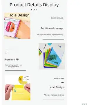 Expandable Folders Water Resistant Sorting Folders Document Organiser with 8 Removable Pages For School Office Home Use