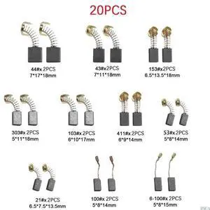 20pcs Electric Motor Carbon Brush Replacement Set 10 Size Electric Tools Brushes