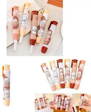 6Pcs Retractable Eraser Pencil Erasers Cartoon Rubber Erasers for Student Boy Girl Class Reward Christmas Favor