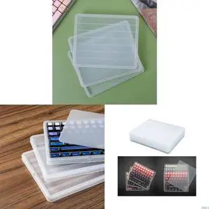 Clear Mechanical Keycap Organizers Case Featuring Tiered Compartments