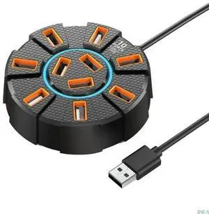 USB Docking Station Expansion Dock 10 Port USB Hub with Light 120cm Cable USB Extension Data Transfer Expander