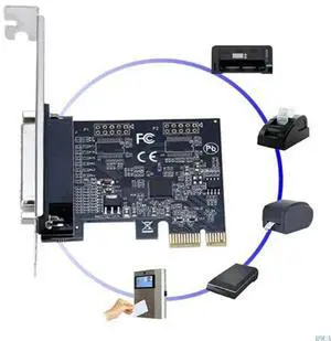 Parallel Port DB25 25Pin PCIE Riser Card LPT Printer to PCI-E for Express Cards Converter AX99100