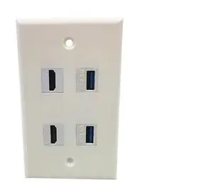 HDMI USB 3.0 Wall Plate,1 HDMI F 1 USB F Video Component Composite Audio Video Wall Face Connector Plate Panel Outlet Socket