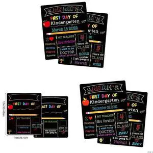 First & Last Days of School Board Sign 10x12Inch for Kid Kindergarten Photo Prop