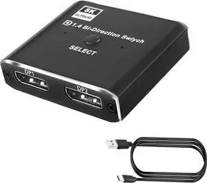 2X1 1X2 Displayport Bi-Direction Switch 8K@60Hz 4K@120Hz Manual DP Bidirectional Switcher 2 in 1 Out For PC Monitor Projector TV 2X1 1X2 Displayport Bi-Direction Switch 8K@60Hz 4K@120Hz Manual DP Bidirectional Switcher 2 in 1 Out For PC Monitor Projector TV