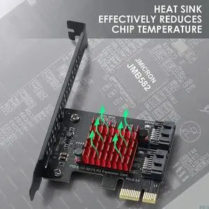 2-Port PCI-E GEN3 Expansion Card 6Gb/s Dual sata3.0 Fast PCIE Adapter Card JMICRON + JMB582 Chip Full Speed