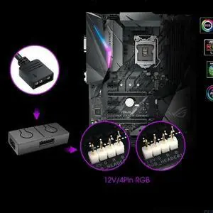RGB Sync Switch Hub Manual Controller 5V To 12V 4PIn Fan Motherboard 2 IN 1 Controller For RGB Fan