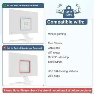 Adjustable Thin Client Mount Bracket Under Desk Space Saving Arm Stand For Small PC VESA Monitor Arm Stand Replacement