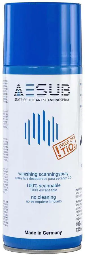 AESUB 3D Scanner Scanning Spray, Use for Transparent, Black, and Reflective Surfaces, 400ml