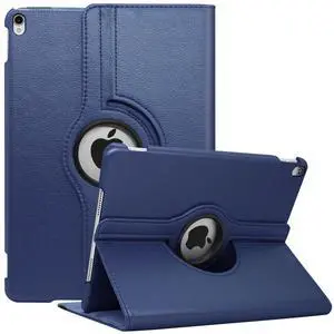 for iPad Air 2 Case Cover - Multi-Angle Viewing 360 Degree Rotating Smart Case Cover, Auto Sleep/Wake, Leather Full Body Protective Cover for iPad Air 2 (Blue)