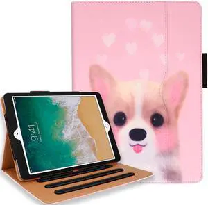 for iPad 7th Generation Case, for iPad 10.2 Case with Pencil Holder - Multi-Angle Stand, Hand Strap, Auto Sleep/Wake for iPad 7th Generation, iPad 10.2 Case(Lovely Dog)