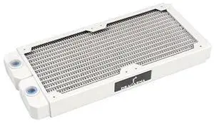 dracaena.io 240mm - 28mm/1.1 inch Thick Computer Radiator, 14 Tubes Copper Water Cooling Cooler for CPU Heat Sink - Liquid Heat Exchanger Dual G1/4 Thread, White