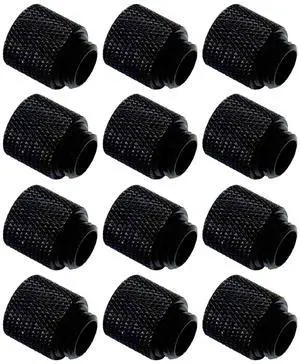 Dracaena.io 12 Pack G1/4" 15mm Height Male to Female Extender Fittings, Brass Compression Fittings with O Rings for PC Liquid Cooling Loop, Water Cooling Tube Connectors, Black